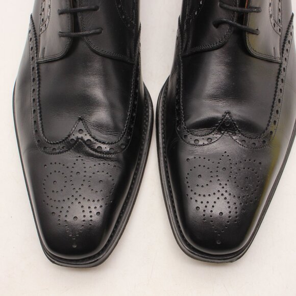 Magnanni Sergio Men\'s US Size 12 M Wingtip Oxford Dress Black Leather 13974 main image 6